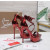 Christian Louboutin Metallic Burgundy Platform Ankle‑Strap Stiletto Heel Sandals