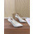 Christian Louboutin White Leather 85mm Pointed Toe Slingback Pumps