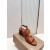 Christian Louboutin Brown Calfskin 85mm Block‑Heel Ankle‑Strap Sandals