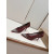 Christian Louboutin Burgundy Mesh Crystal 85mm Stiletto Heel Pointed‑Toe Pumps