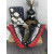 Christian Louboutin Black Silver‑Spiked Slip‑On Sneakers Red Shark‑Tooth Sole