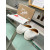 Christian Louboutin White Patent Leather Pointed‑Toe Low‑Wedge Heel Flats