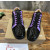 Christian Louboutin Black Glitter Holographic Purple‑Accent Black‑Spiked Low‑Top Sneakers