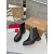 Christian Louboutin Black Smooth Leather Lug‑Sole Chelsea Ankle Boots