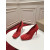 Christian Louboutin Red Satin Bow 100mm Square Toe Stiletto Pumps