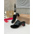 Christian Louboutin Black Croc‑Embossed 70mm Block Heel Thong Mule Sandals