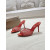 Christian Louboutin Red Mesh Crystal‑Embellished 100mm Peep‑Toe Stiletto Heel Mules