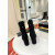Christian Louboutin Black Suede Metal‑Buckle Block Heel Ankle Boots