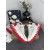 Christian Louboutin White‑Red Leather Slip‑On Spiked Sneakers Red Shark‑Tooth Sole