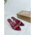 Christian Louboutin Burgundy Mesh Crystal 70mm Pointed‑Toe Mule High‑Heel Sandals