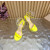 Christian Louboutin Yellow Patent Leather Platform Ankle‑Strap High‑Heel Sandals 150mm heel