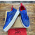 Christian Louboutin Blue Satin Crystal Spiked Low‑Top Sneakers