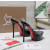 Christian Louboutin Black Patent PVC Strap Platform Stiletto Heel Mules