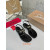 Christian Louboutin Black Croc‑embossed Leather Gold‑chain Block Heel Thong Sandal