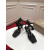 Christian Louboutin Black Satin Ankle Tie Bow Kitten Heel Pumps
