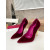 Christian Louboutin Burgundy Velvet Pointed Toe 100mm heel Pumps
