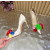 Christian Louboutin Ivory Satin Multicolor Fabric Flower 100mm Stiletto Heel Pumps