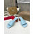 Christian Louboutin Light Blue Leather 55mm heel Block Heel Slide Sandal