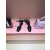 Christian Louboutin Black Crystal Embellished Satin Bow Tie‑Ankle Ballet Flats