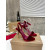 Christian Louboutin Burgundy Velvet 100mm heel Ankle Strap Sandals