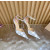 Christian Louboutin White Satin Checkered Crystal‑Embellished 100mm Stiletto Heel Ankle‑Strap Pumps