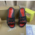 Christian Louboutin Black Red Logo‑Print Spiked Slide Sandals Red Footbed
