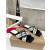 Christian Louboutin Black‑White Woven Flat Slide Sandals