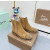 Christian Louboutin Tan Suede Silver‑Spiked Chelsea Ankle Boots Block Heel