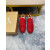 Christian Louboutin Red Suede Red Crystal‑Encrusted Low‑Top Sneakers