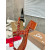 Christian Louboutin Rust Croc‑Embossed 45mm Block Heel Thong Sandals