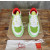 Christian Louboutin White‑Green Leather Spiked Platform Low‑Top Sneakers