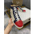 Christian Louboutin Cream Navy Red Spiked 20mm High‑Top Sneakers