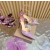 Christian Louboutin Dusty Purple Satin Checkered Crystal‑Embellished 100mm Stiletto Heel Ankle‑Strap Pumps