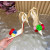 Christian Louboutin Ivory Satin Multicolor Fabric Flower 100mm Stiletto Heel Slingback Pumps