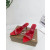 Christian Louboutin Red Mesh Crystal 70mm Pointed‑Toe Mule Heels