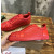 Christian Louboutin Red Perforated Leather Red‑Spiked Low‑Top Sneakers