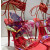 Christian Louboutin Red Patent Iridescent Crystal‑Flower 150mm Platform Ankle‑Tie Sandals