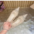 Christian Louboutin Beige Mesh Pearl Crystal‑Embellished Pointed‑Toe Flat Pumps