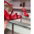 Christian Louboutin Red Patent Asymmetric Strap Slingback Sandal 100mm heel