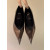 Christian Louboutin Brown Patent Metal‑Tip Pointed Toe Kitten Heel Pumps