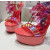 Christian Louboutin Red Patent Iridescent Crystal‑Flower 150mm Platform Ankle‑Tie Sandals