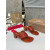 Christian Louboutin Terracotta Croc‑embossed Leather 55mm Block Heel Mule Sandal