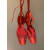 Christian Louboutin Red Satin Bow Tie‑Ankle Flat Ballet Sandals