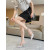 Christian Louboutin Silver Crystal Ankle Tie 100mm High Heel Pumps