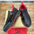 Christian Louboutin Black Red Piping Spiked Platform Low‑Top Sneakers