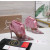Christian Louboutin Dusty Pink Satin Checkerboard Crystal Tulle Ruffle 100mm Stiletto Heel Pumps
