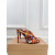 Christian Louboutin Abstract Print Satin 100mm Spiral Heel Mule Sandals