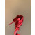 Christian Louboutin Red Satin 120mm Heel Tie‑Ankle Stiletto Sandals