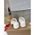 Christian Louboutin White Leather 55mm heel Slide Sandals