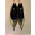 Christian Louboutin Taupe Patent 55mm Metal‑Tip Pointed Toe Kitten Heel Pumps